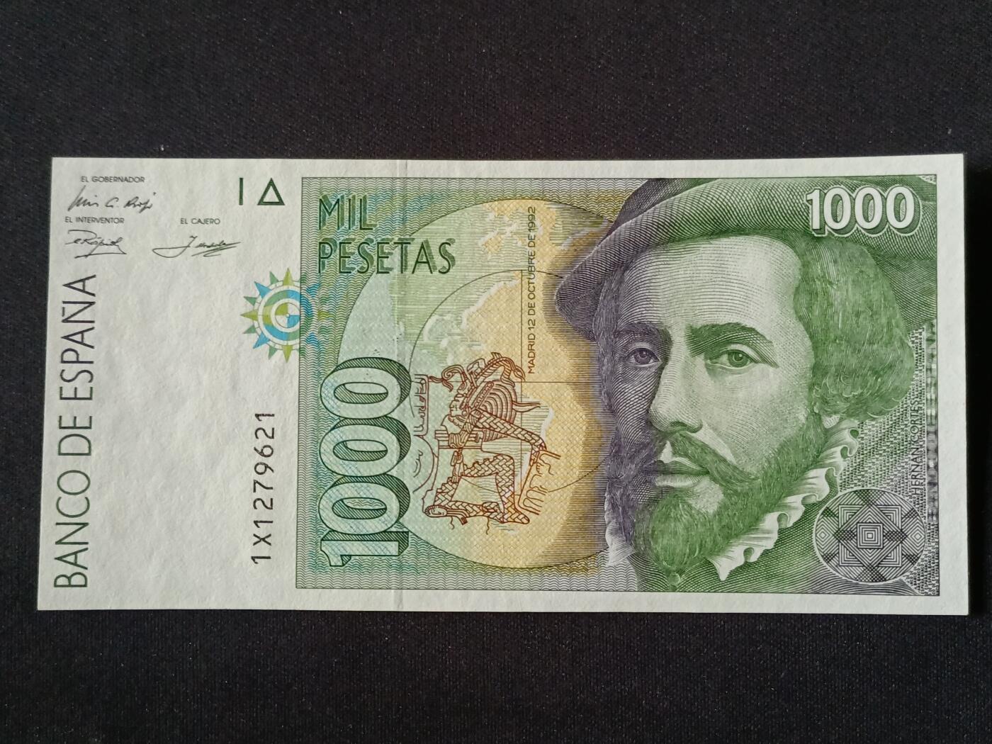 【游宝拍卖】丙午马年第19期 西班牙-1000比塞塔【1992年 全新UNC】