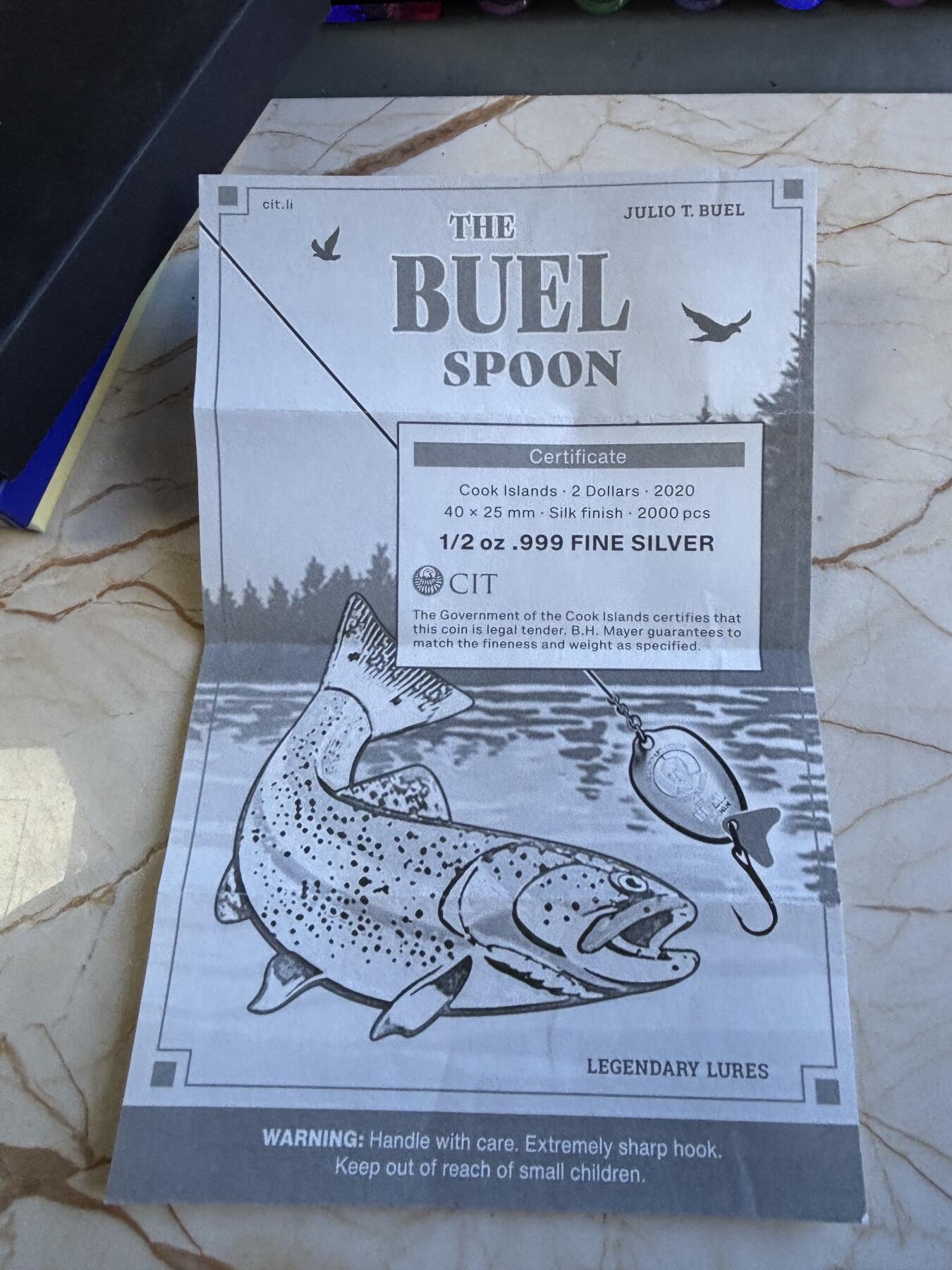 第196期拍卖 库克2020年鱼钩的发明1/2盎司纪念银币，999银，发行2000枚