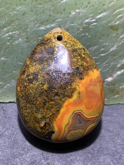 精美高玉化原皮草花纹战国红玛瑙吊坠一个， - 精美高玉化原皮草花纹战国红玛瑙吊坠一个，