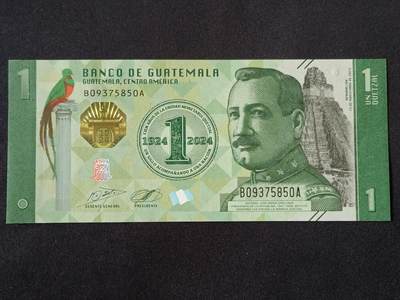 【游宝拍卖】丙午马年第18期 - 危地马拉-1格查尔【2024年纪念钞 全新UNC】
