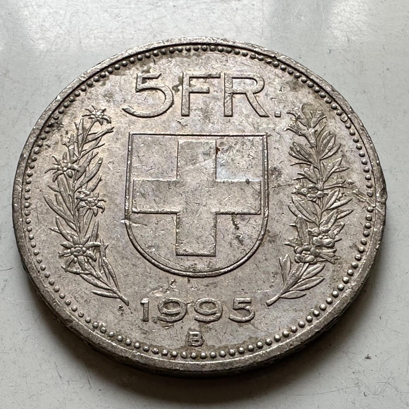 🌹外币初藏🌹🐯2026年第37场   每周二四六晚8️⃣点 接代拍 瑞士1995年5法郎