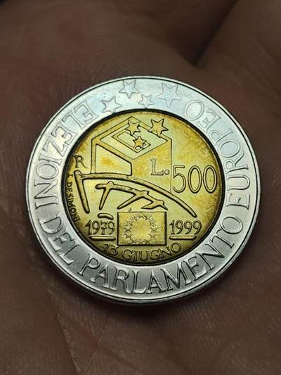 2026年第四十场(总第二百零九场）外国好品散币场(免佣金) - 好品–意大利🇮🇹1999年500里拉(欧洲议会首次选举20周年纪念币)