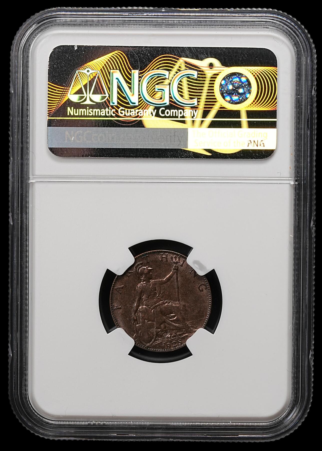 修遠堂世界钱币第110期 NGC MS63BN  1925年英国1法新铜币