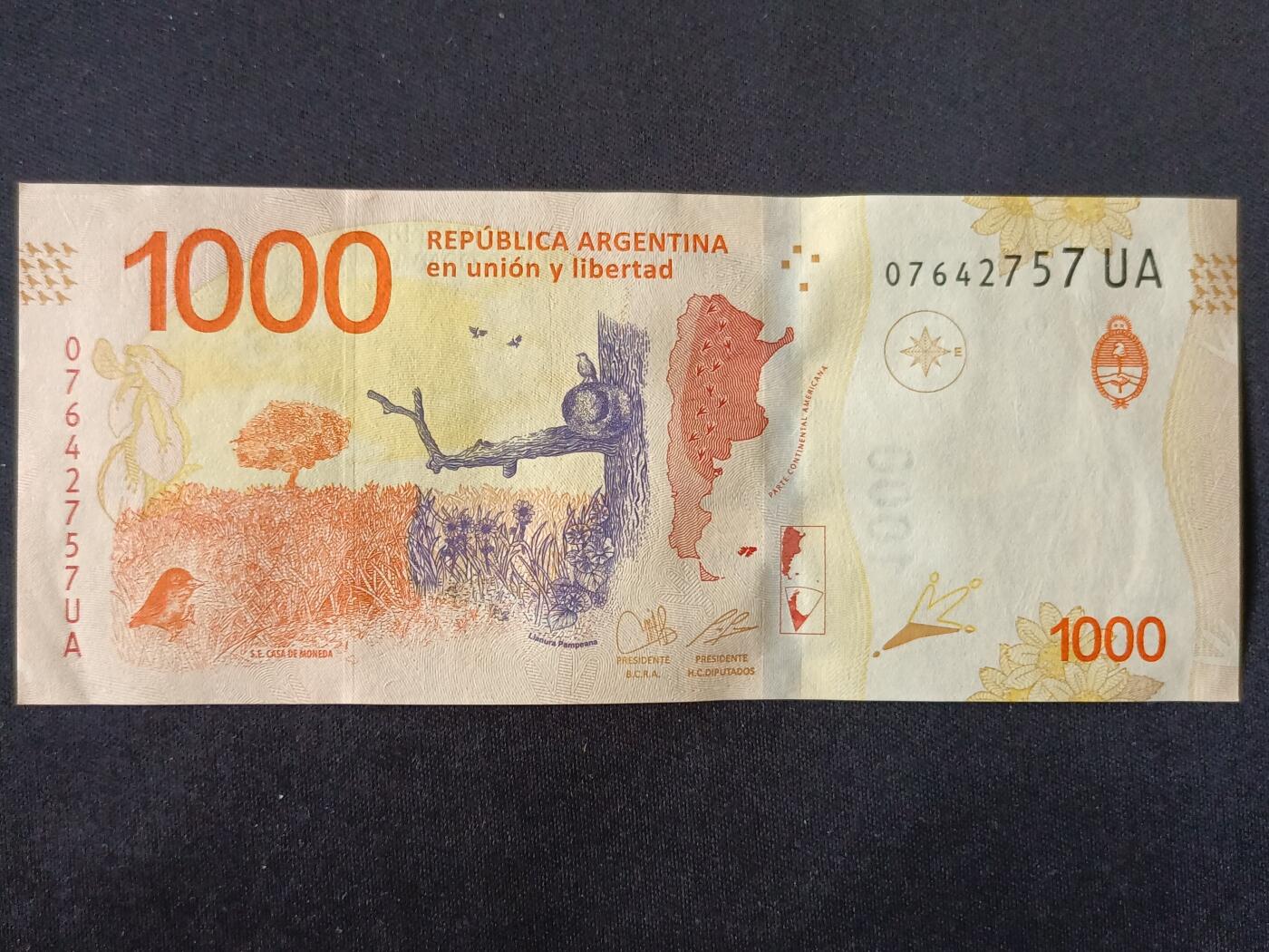【游宝拍卖】丙午马年第18期 阿根廷-1000比索【动物版 全新UNC-】