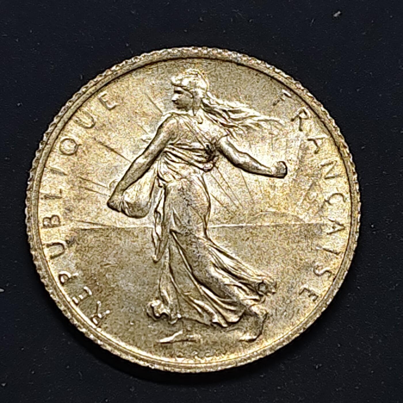 【全场包邮】纯粹捡漏拍518场 法国1915年播种女神1法郎银币【23毫米5克83.5%】