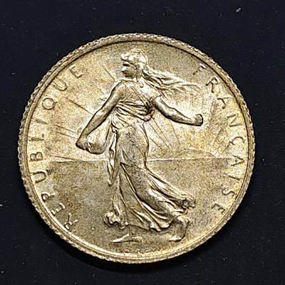 【全场包邮】纯粹捡漏拍518场 - 法国1915年播种女神1法郎银币【23毫米5克83.5%】