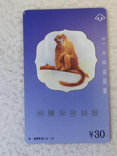 易卡拍卖第88期 - 神农架金丝猴。（精品地方卡）。易卡四星⭐️标。如图所示！