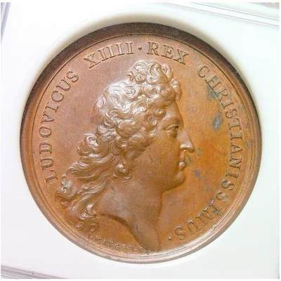 【加厚盒】NGC MS63 法国1672年太阳王路易十四法荷战争 高浮雕精制大铜章 40MM - 【加厚盒】NGC MS63 法国1672年太阳王路易十四法荷战争 高浮雕精制大铜章 40MM