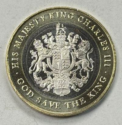 S&S Numismatic世界钱币-拍卖 第125期  - 直布罗陀2023年 全新改版-查尔斯三世国王头像 2英镑双色币