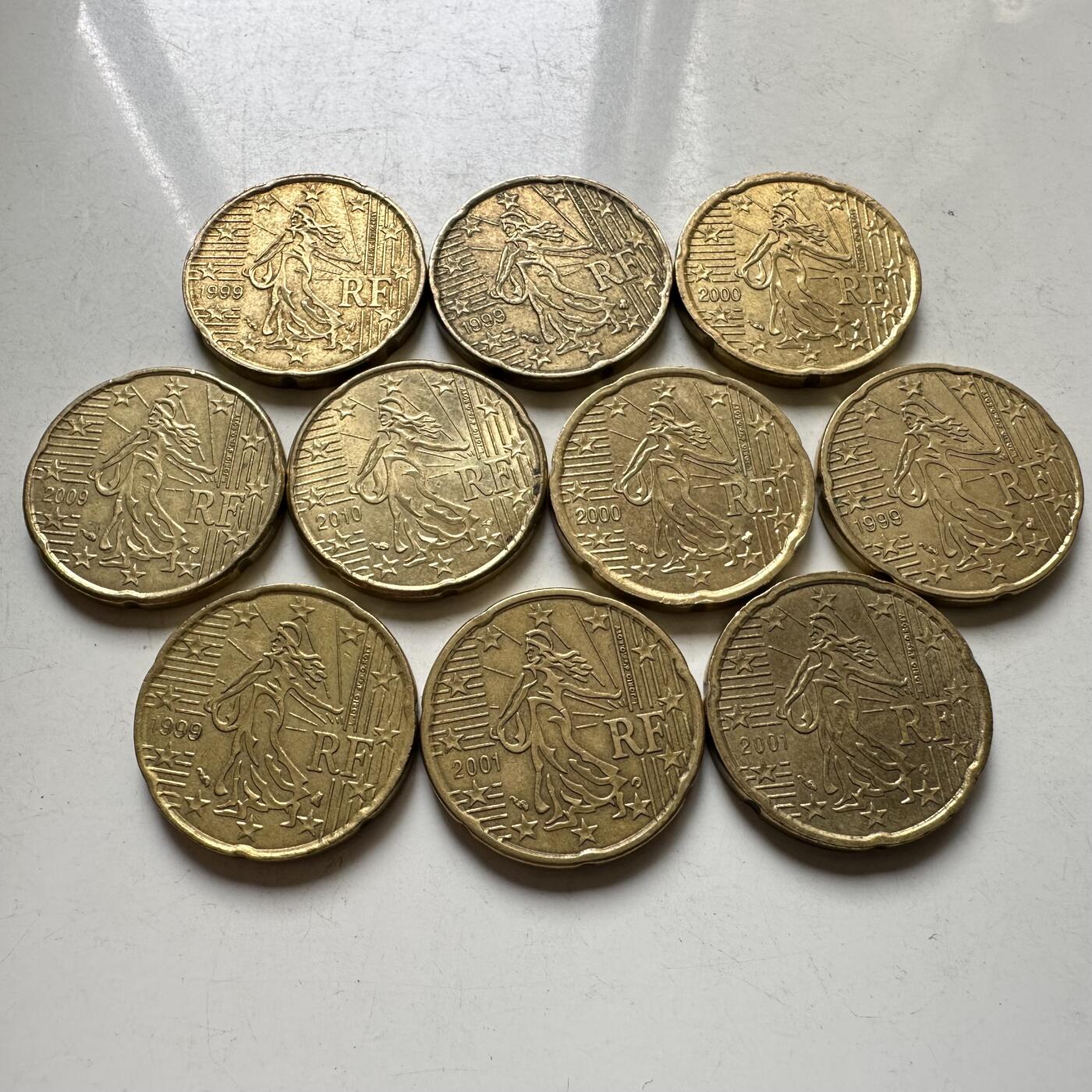 🌹外币初藏🌹🐯2026年第37场   每周二四六晚8️⃣点 接代拍 法国 20欧分 10枚组