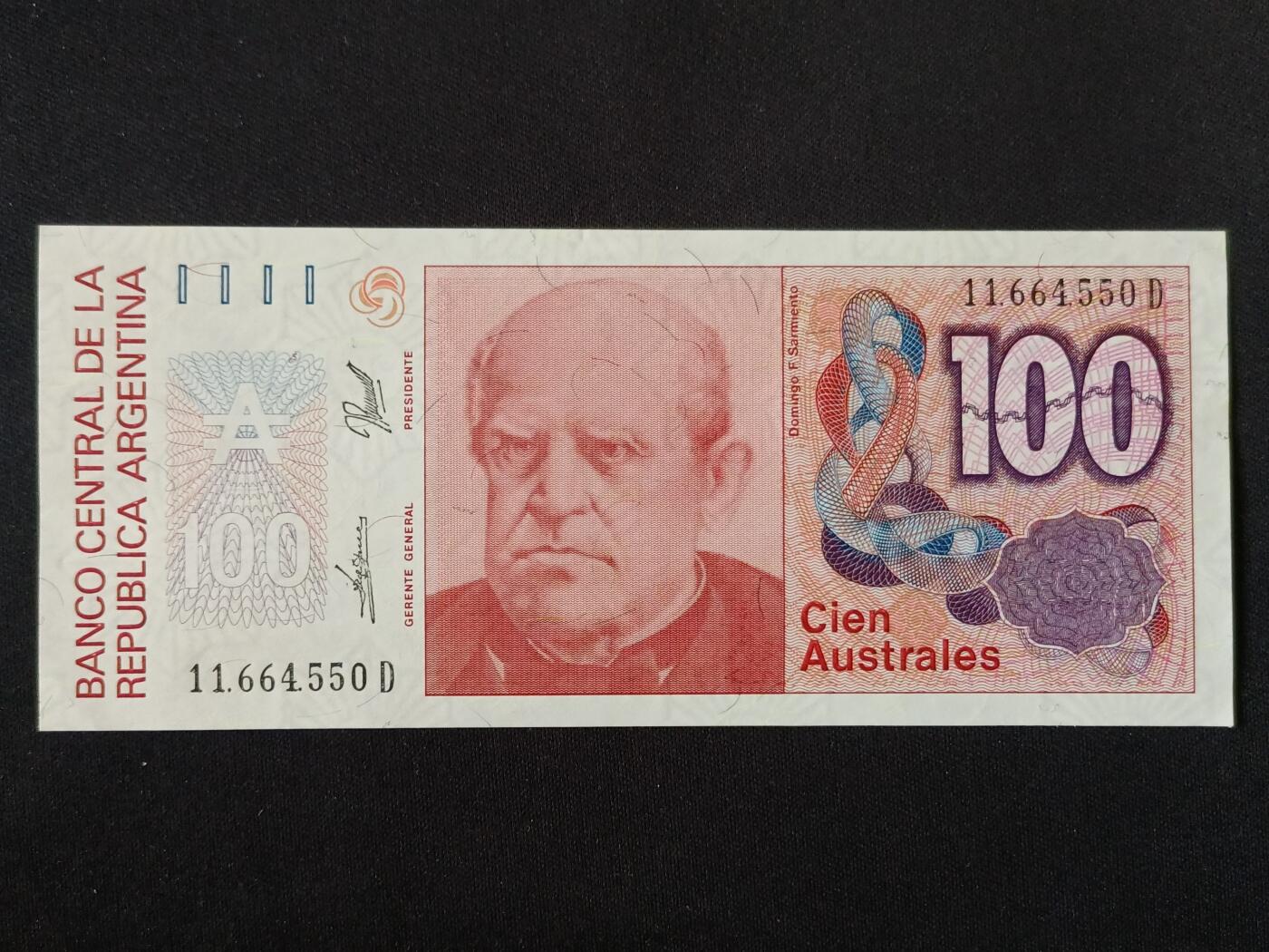 【游宝拍卖】丙午马年第18期 阿根廷-100奥斯特拉【全新UNC-】