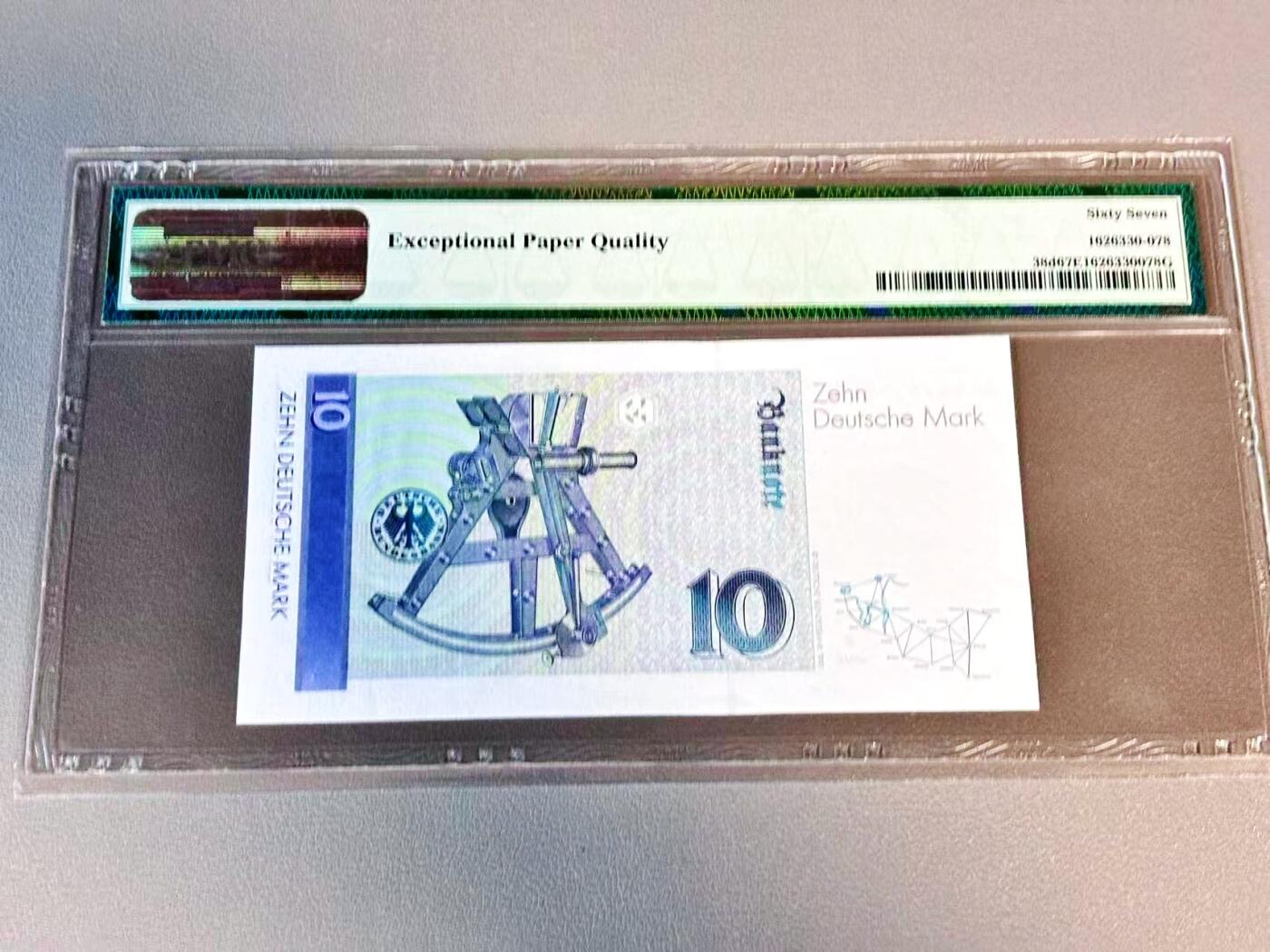 【Blue Auction】世界纸币精拍第804期——18级TOP拍卖/信誉/品质/专业/高效💫 【p38d】德国 1999年10马克 PMG67EPQ 