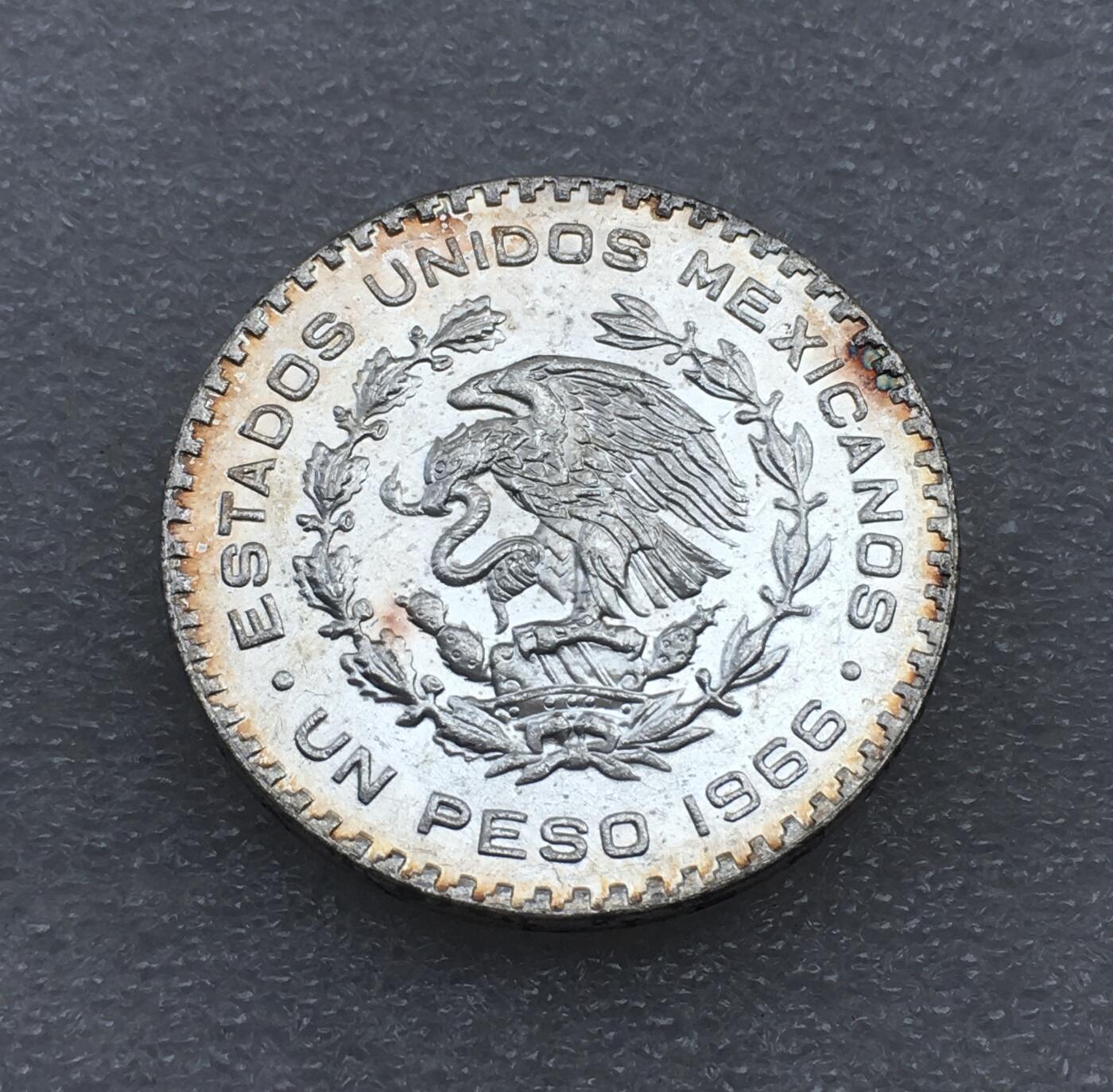 世界钱币专场拍卖 每周二开拍 1966年墨西哥一比索