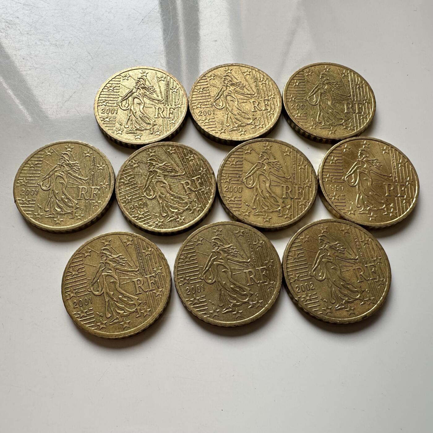 🌹外币初藏🌹🐯2026年第37场   每周二四六晚8️⃣点 接代拍 法国 50欧分 10枚组