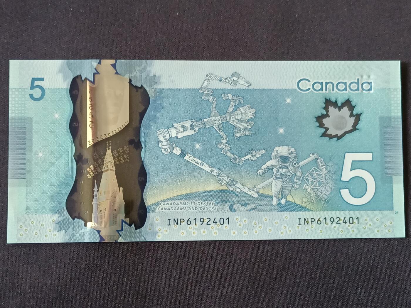 【游宝拍卖】丙午马年第18期 加拿大-5元【ND(2022) 全新UNC-】