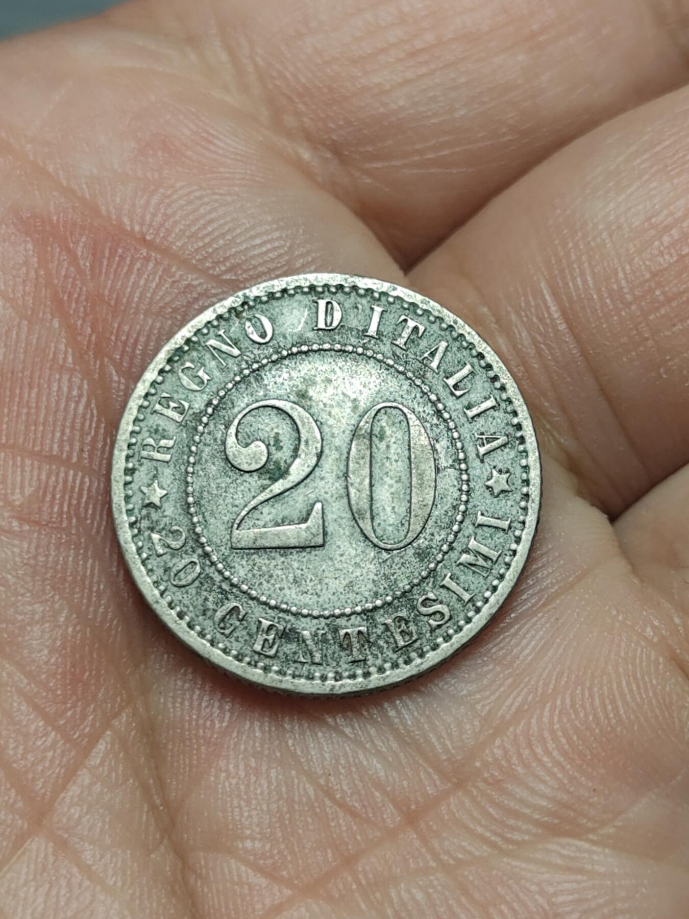 2026年第四十场(总第二百零九场）外国好品散币场(免佣金) 少见版本–意大利王国1895年20分(翁贝托一世时期，R标罗马造，关门年仅发行2年)