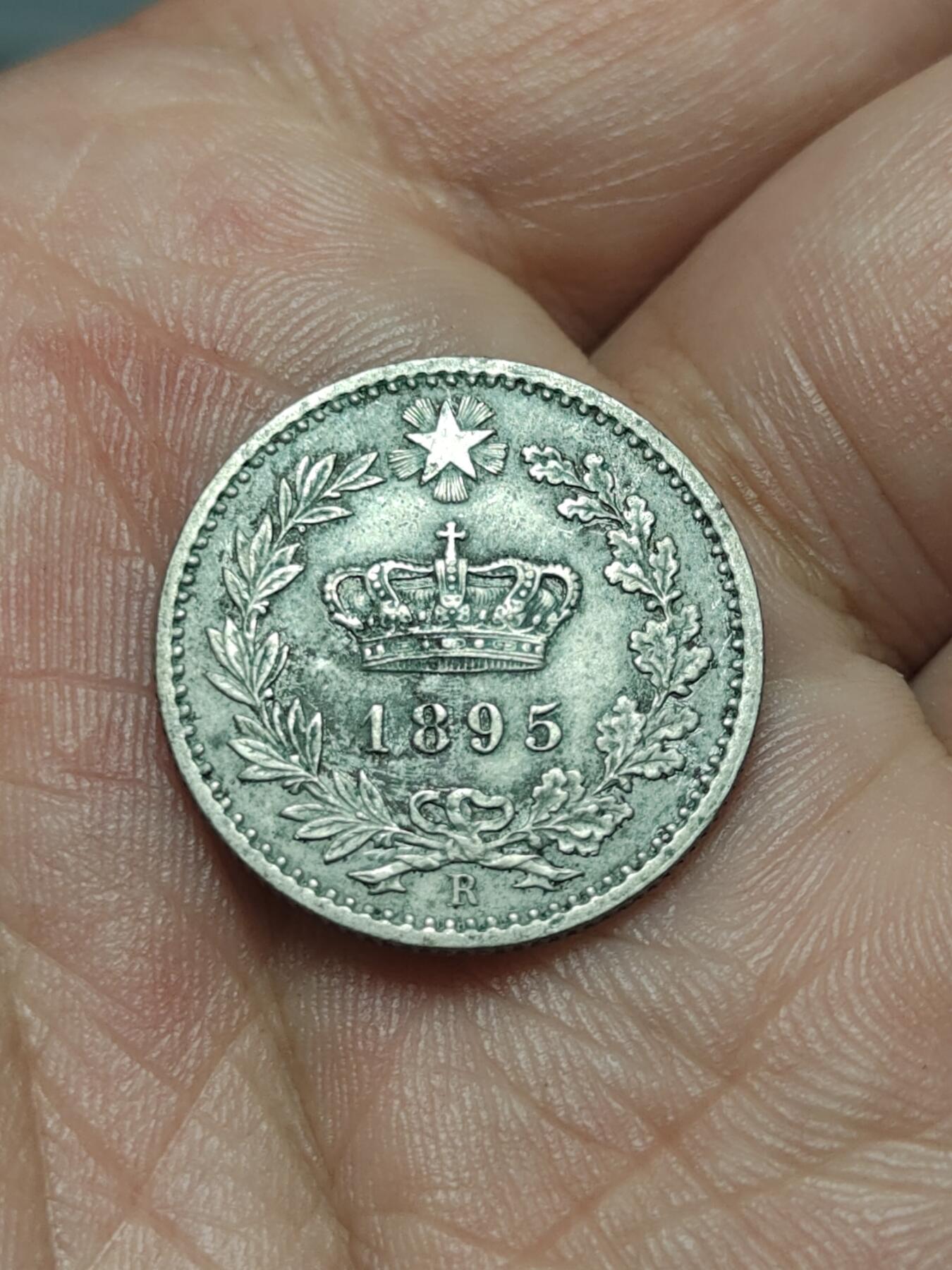 2026年第四十场(总第二百零九场）外国好品散币场(免佣金) 少见版本–意大利王国1895年20分(翁贝托一世时期，R标罗马造，关门年仅发行2年)