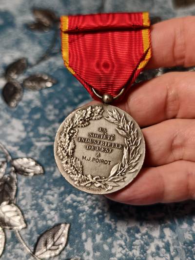 抚柳草堂-第二十六期章牌钱币  奖章勋章 满百包邮 放漏专场 法国19世纪末-20世纪初 东部工业协会银质劳动奖章（银级）法国著名章牌雕刻师 亨利·迪布瓦（Henri Alfred Auguste Dubois, 1859-1943） 作品  950银 重25.7g  实发版