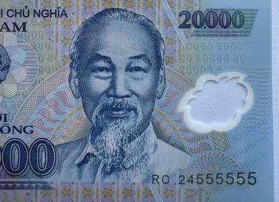 2026第6场（总第233期）：精品测试钞、外钞综合场  - PolySecure基材 全同号555555 越南2024年版20000盾塑料钞UNC（RO24冠）