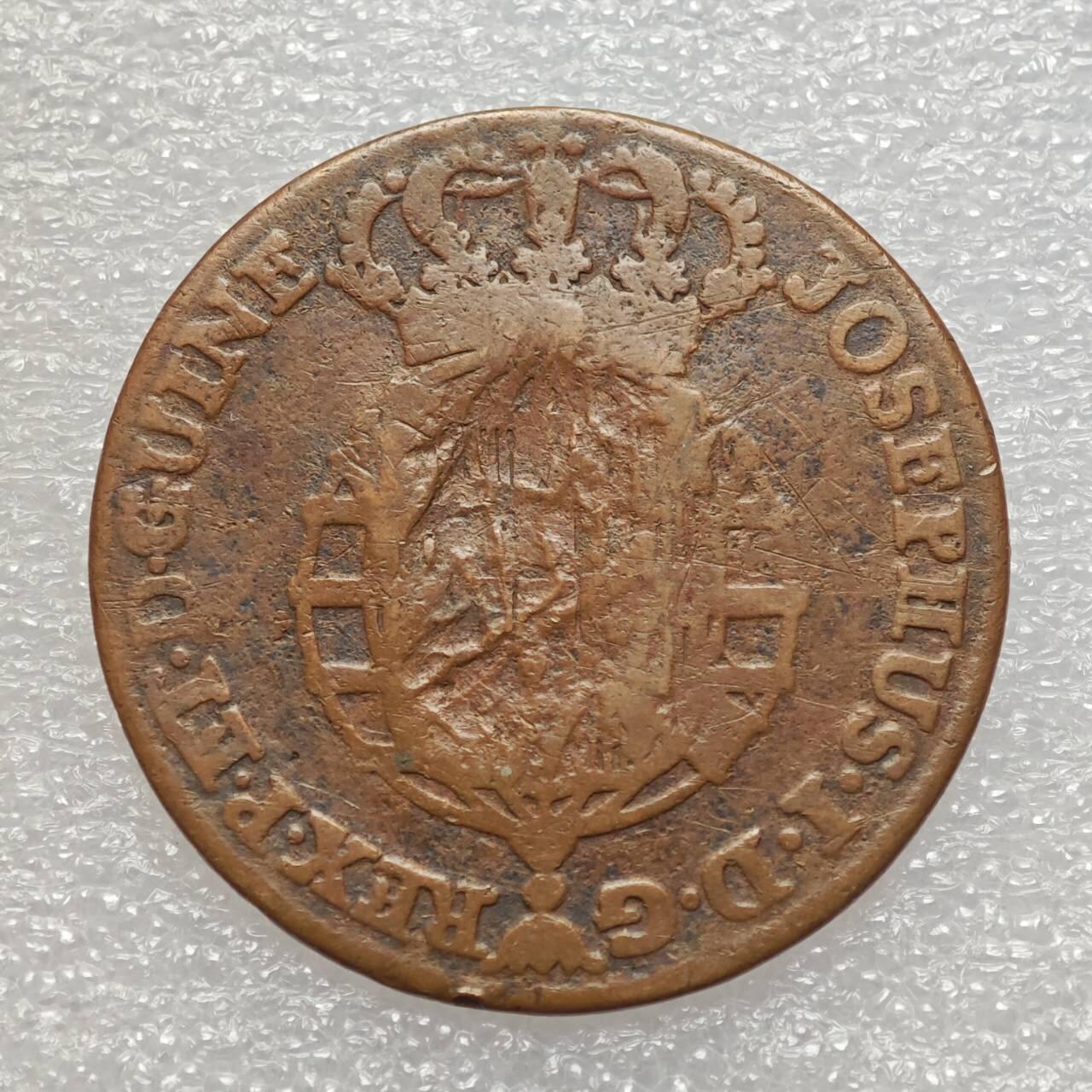  【淘币小摊】限时拍第八百九十二拍   教皇国塞舌尔加纳危地马拉场    每周一统一发货 葡属非洲（安哥拉）在1763年1/4马库塔铜币加盖1837年1/2马库塔 km49.1