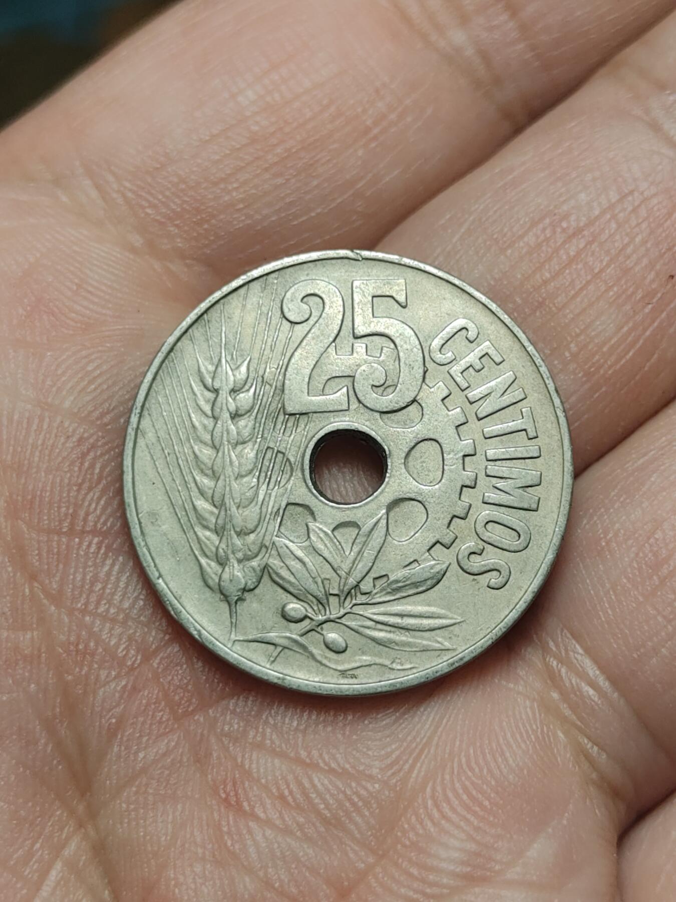 2026年第四十场(总第二百零九场）外国好品散币场(免佣金) 少见–西班牙1934单年份25分(共和国时期第一版)