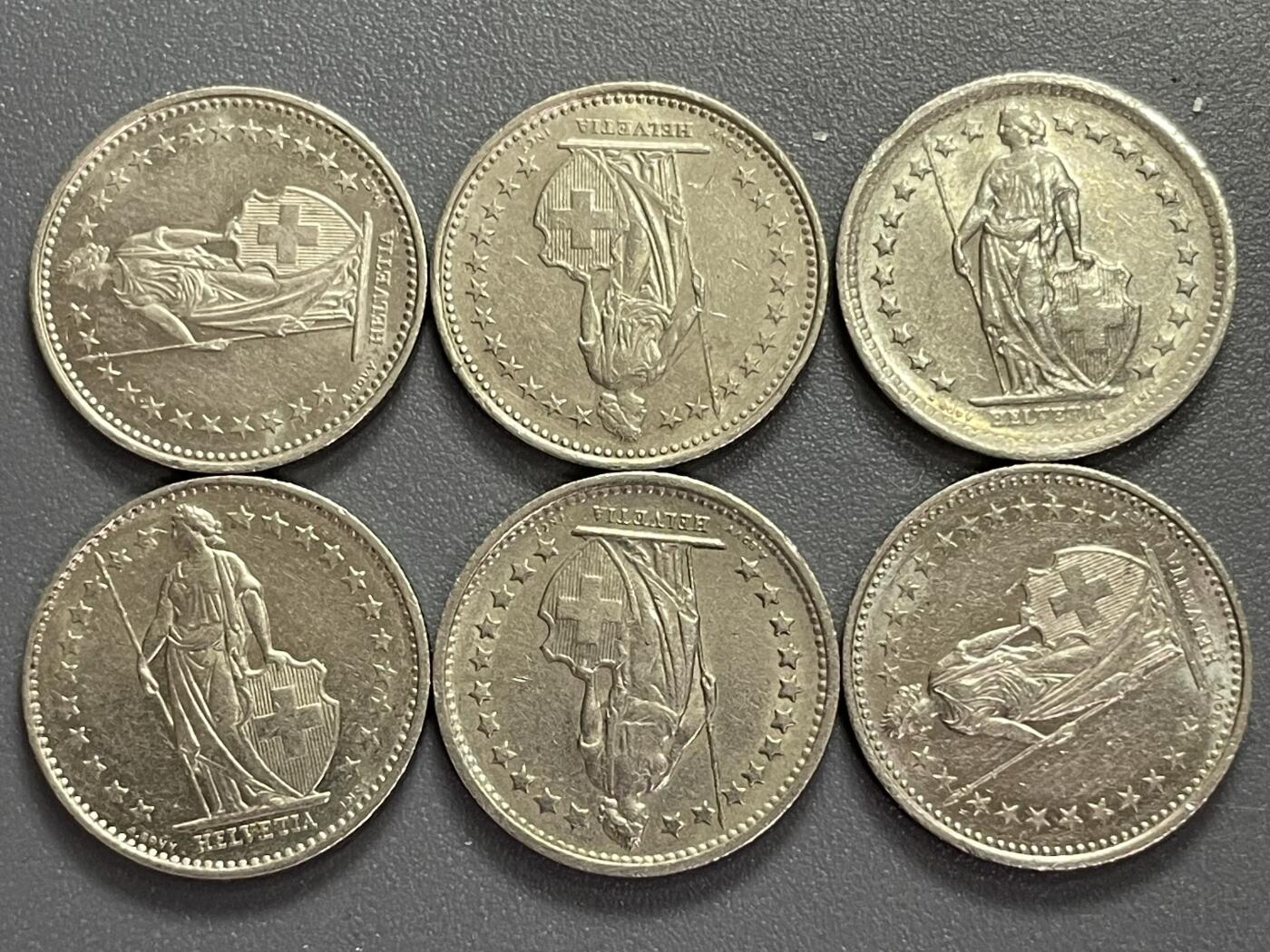 回流0405 瑞士1/2法郎6枚