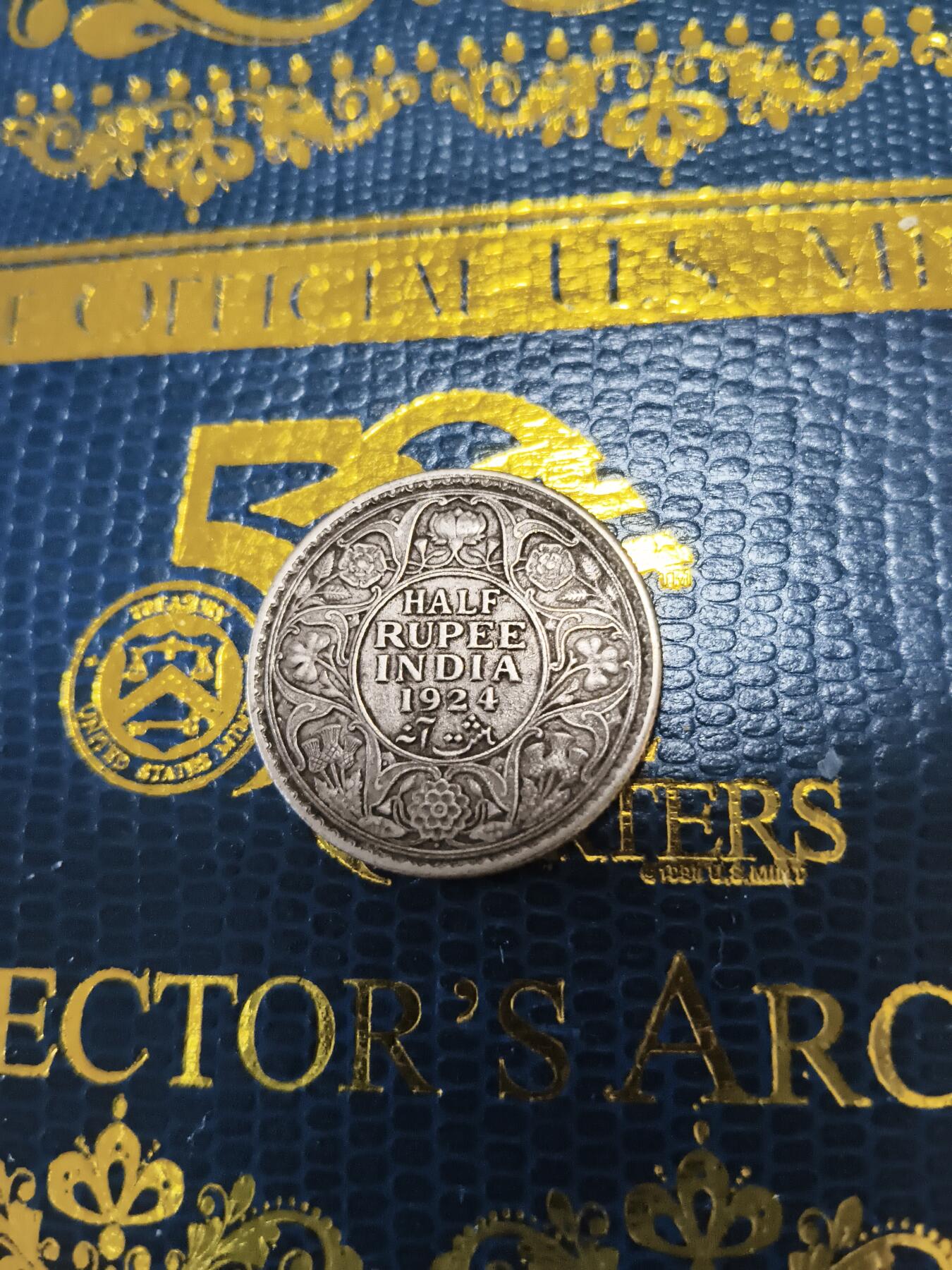 长老汇马年精选第十五场拍卖 1924英属印度乔治五世1/2卢比银币，5.83克917银