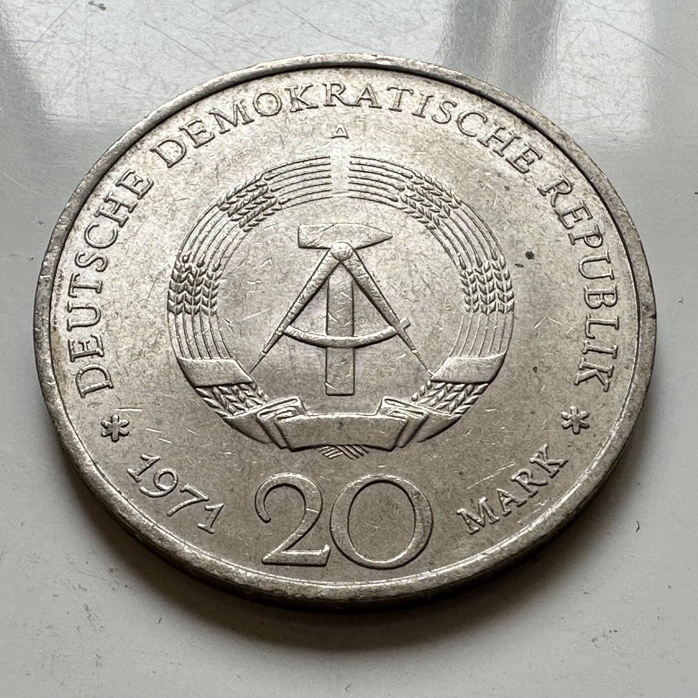 🌹外币初藏🌹🐯2026年第37场   每周二四六晚8️⃣点 接代拍 东德1971年20马克纪念币