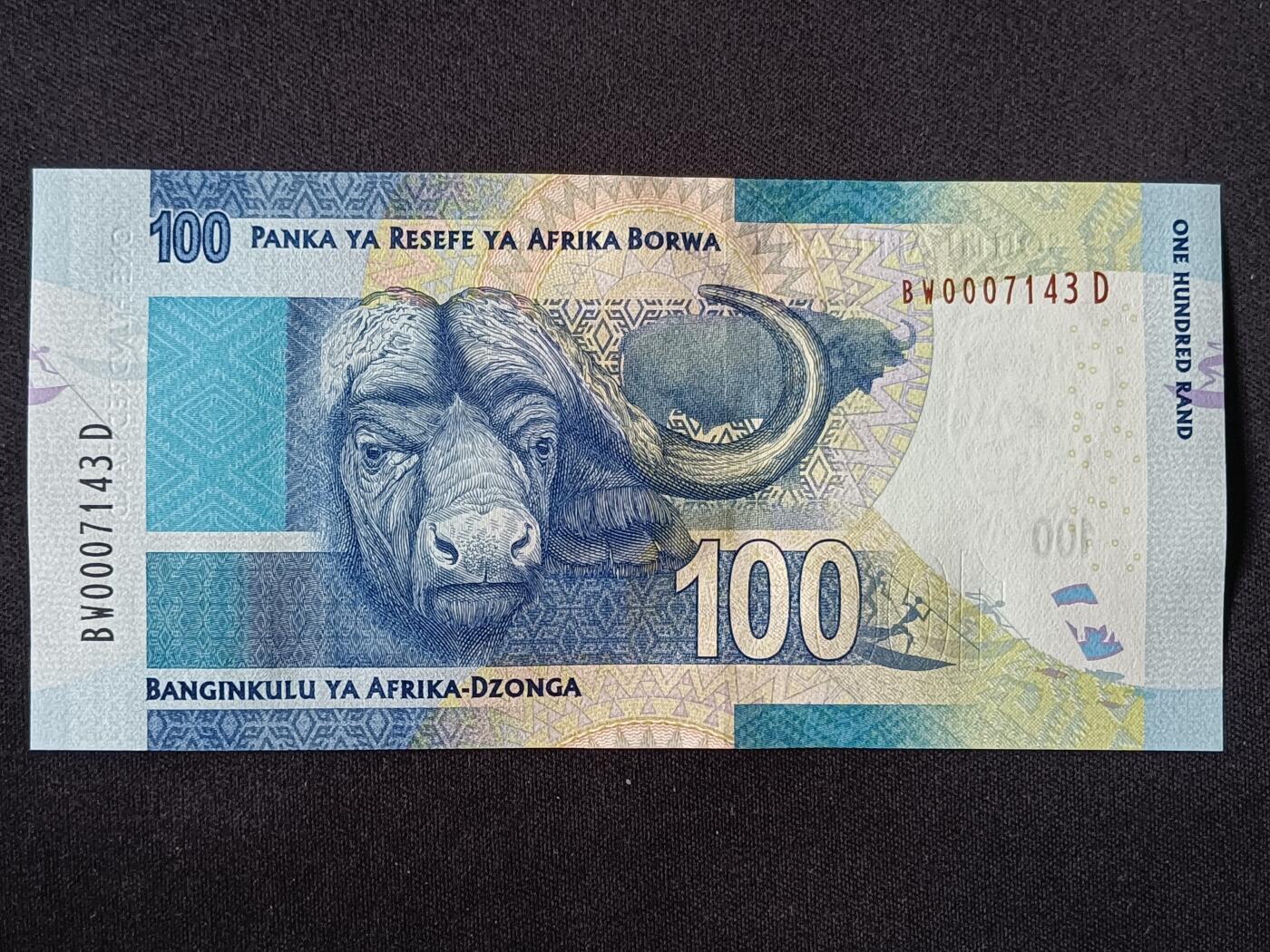 【游宝拍卖】丙午马年第19期 南非-100兰特【曼德拉版 千位号 全新UNC】