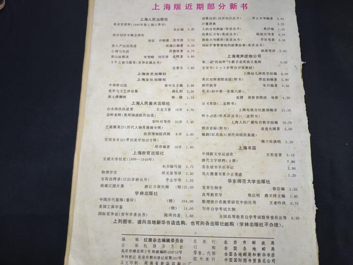 云宸嘉赏-勋臻佳藏四月精品甄选场次（低佣 一元一手） 《红旗》1986年第13期 讲述改开内容