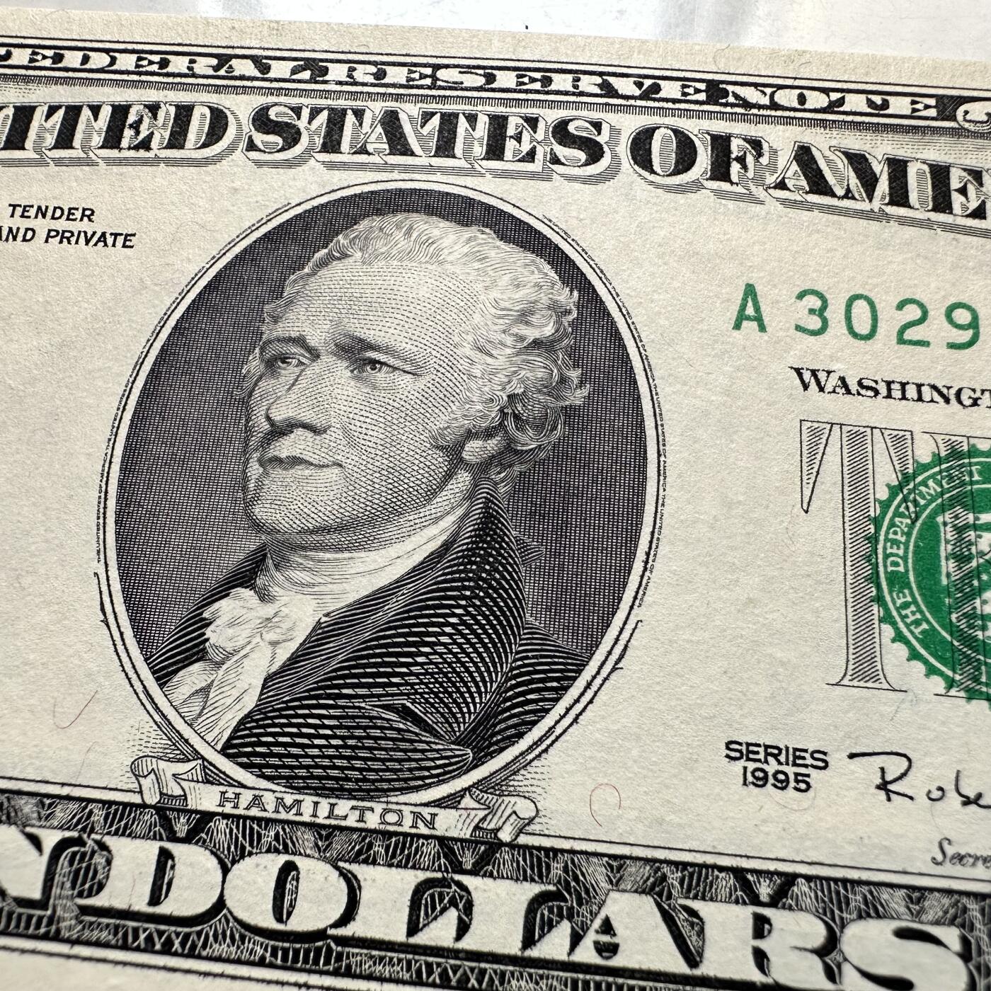 🌹外币初藏🌹🐯2026年第37场   每周二四六晚8️⃣点 接代拍 美国 1995年 10美元 汉密尔顿