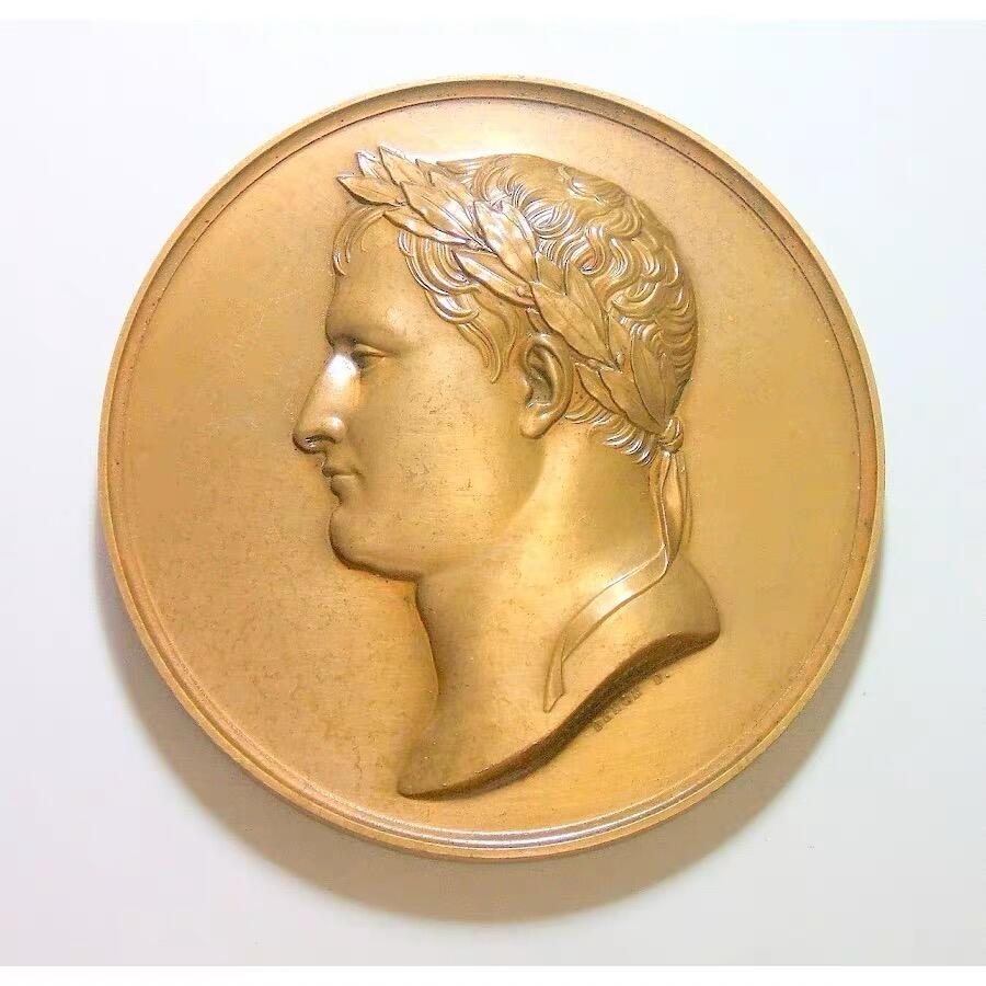 【艺术】可评级 法国艺术大章 拿破仑二世出生高浮雕精制超大铜章 68MM 150克