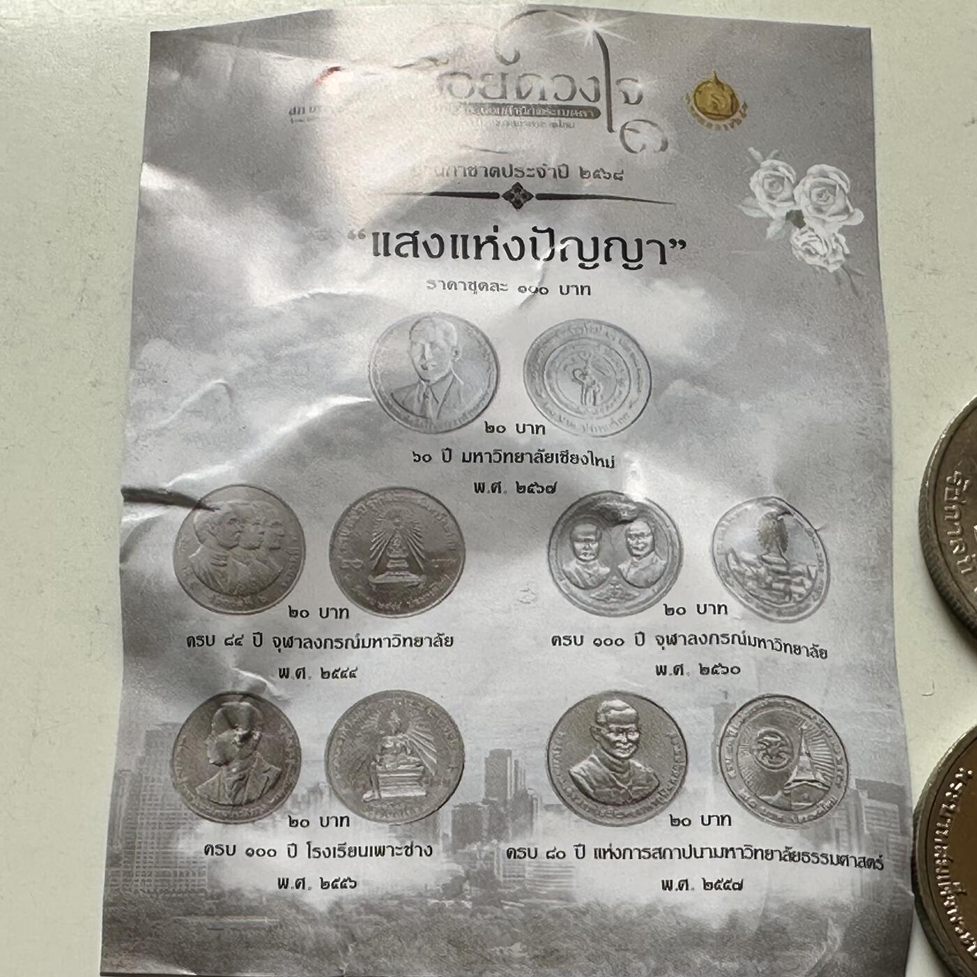 🌹外币初藏🌹🐯2026年第37场   每周二四六晚8️⃣点 接代拍 泰国红十字会义卖20泰铢纪念币 5枚套装