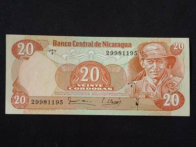 【游宝拍卖】丙午马年第19期 - 尼加拉瓜-20科多巴【1979年 全新UNC】
