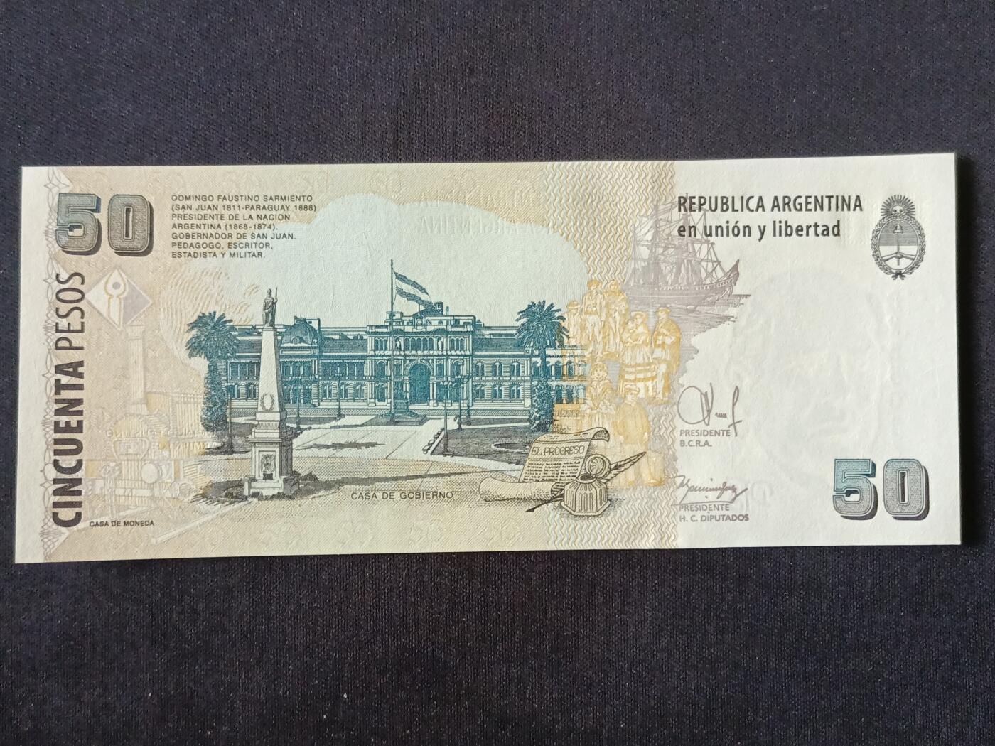 【游宝拍卖】丙午马年第18期 阿根廷-50比索【全新UNC】