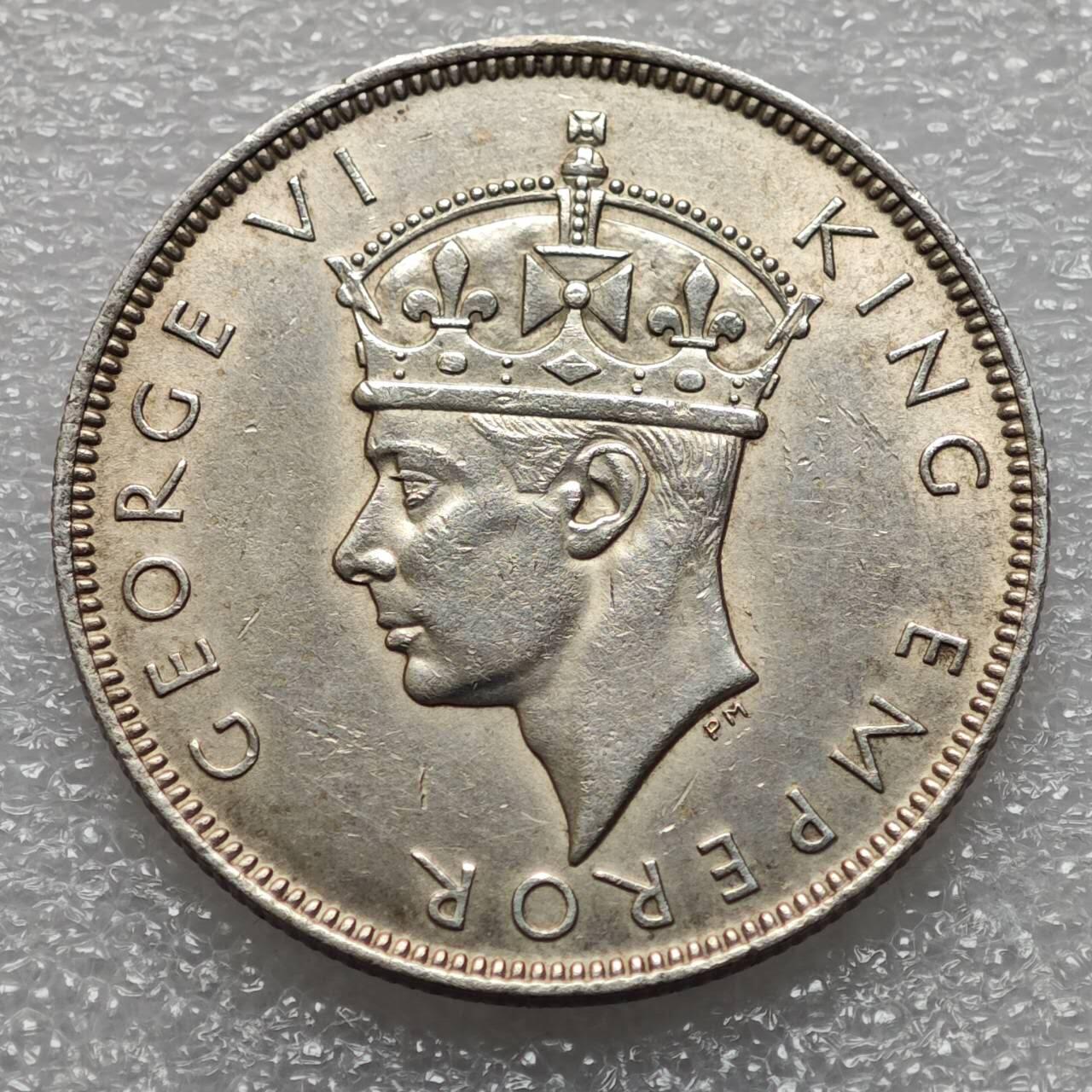  【淘币小摊】限时拍第八百九十二拍   教皇国塞舌尔加纳危地马拉场    每周一统一发货 塞舌尔1939年乔治六世1卢比银币 km4