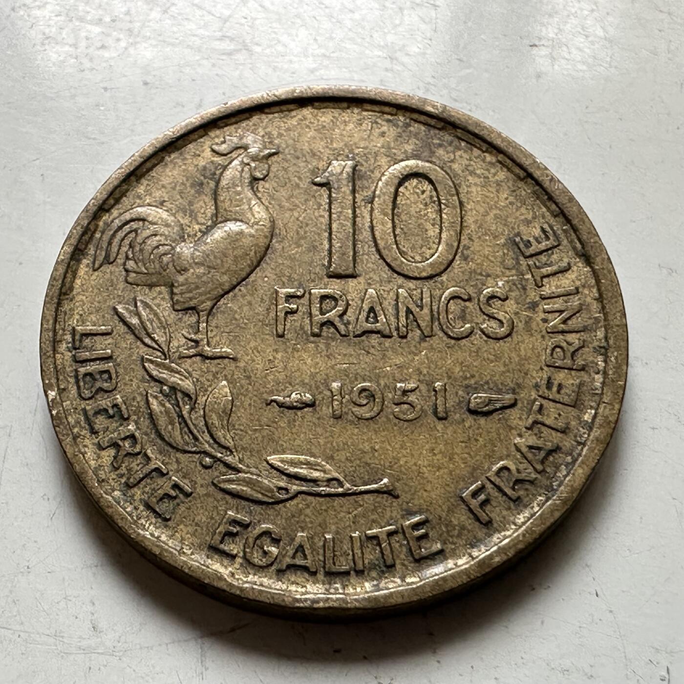 🌹外币初藏🌹🐯2026年第37场   每周二四六晚8️⃣点 接代拍 法国1951年10法郎