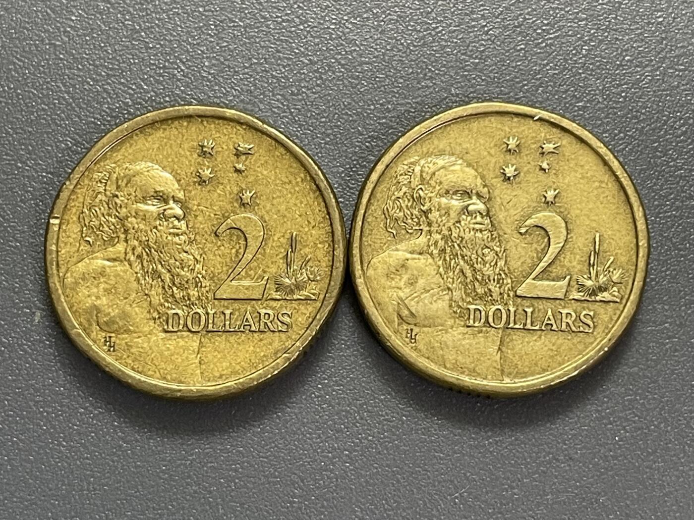 回流0405 澳大利亚1980年代2澳元两枚 土著长老