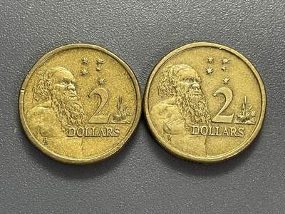 回流0405 - 澳大利亚1980年代2澳元两枚 土著长老