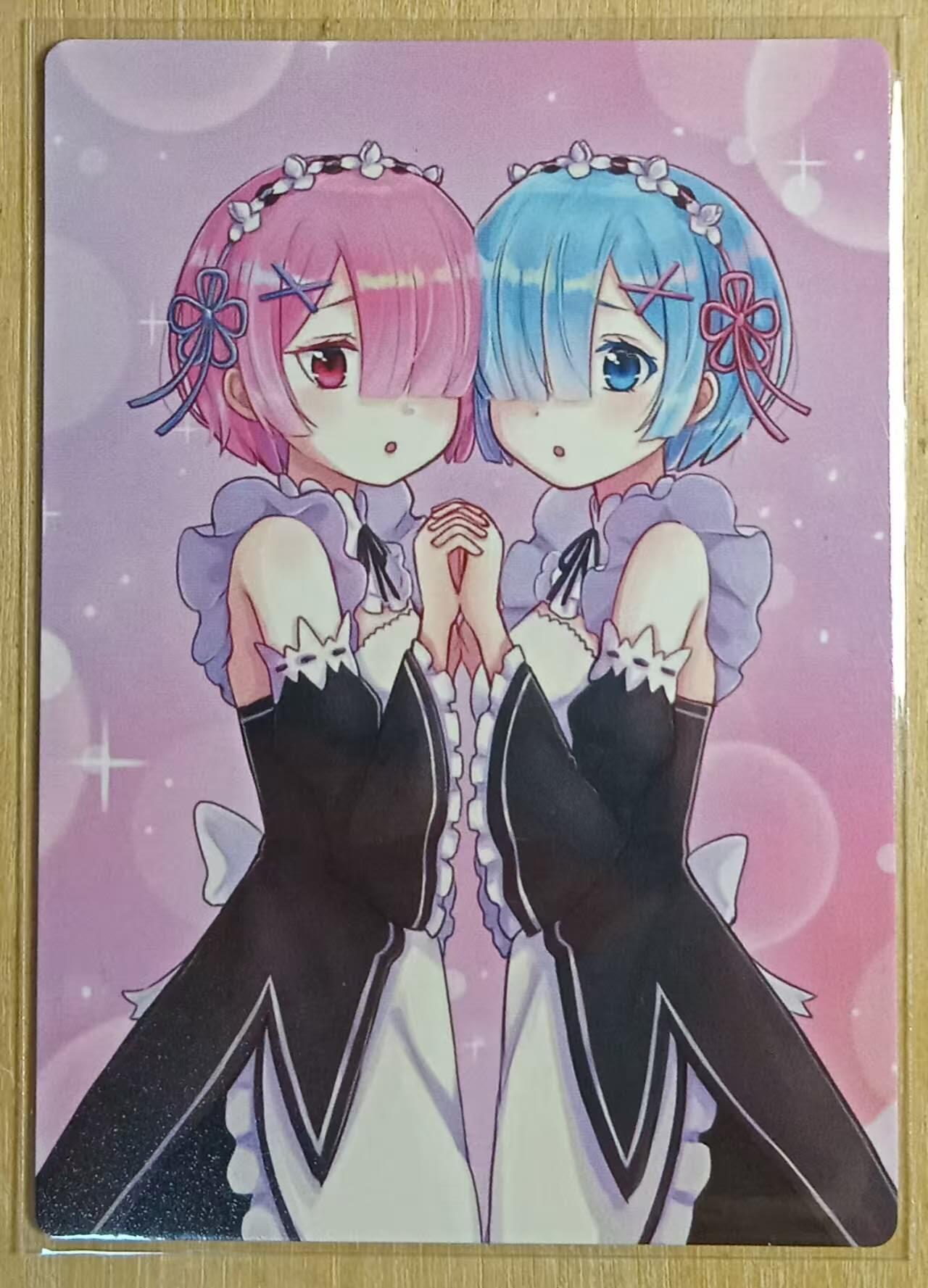 龙虎卡牌-八一场（满200元包邮，无佣金，每周六结拍，欢迎送拍） 折光彩闪 猫总卡牌 蕾姆+拉姆 2位大胸妹妹