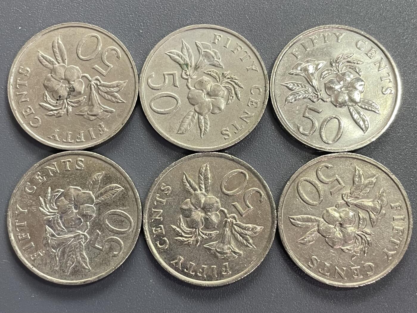 回流0405 新加坡50分6枚 万代兰