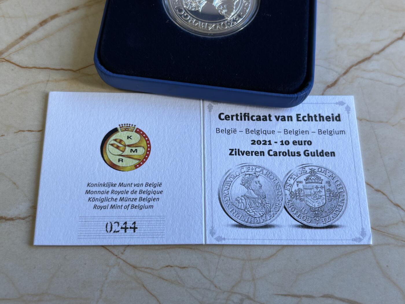 第196期拍卖 比利时2021年卡尔斯古尔登500周年精制纪念银币，925银，18.75克，发行5000枚