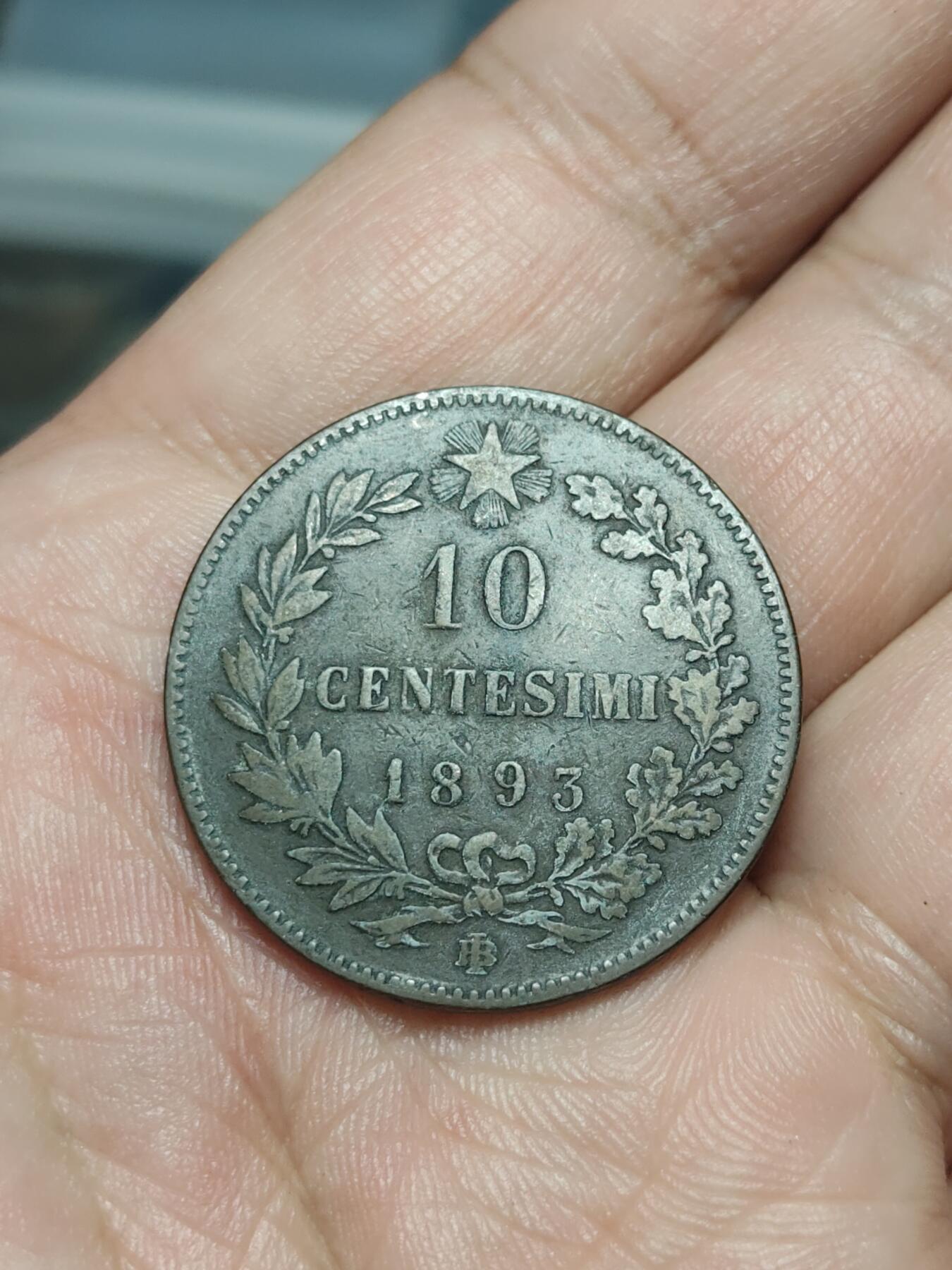 2026年第四十场(总第二百零九场）外国好品散币场(免佣金) 意大利王国1893年10分(翁贝托一世时期，B/I标伯明翰造，首发年仅发行2年)