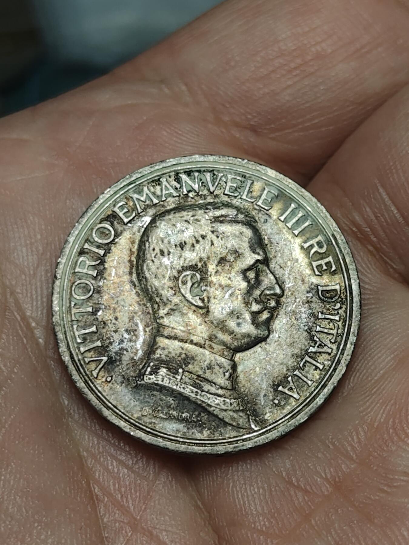 2026年第四十场(总第二百零九场）外国好品散币场(免佣金) 意大利王国1916年2里拉银币(维托里奥·埃马努埃莱三世第三版，R标罗马造，835高银)