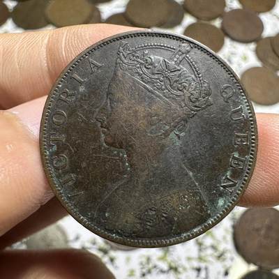 中外钱币 - 品相不错！香港一仙，1877年，稀少年份，不要错过