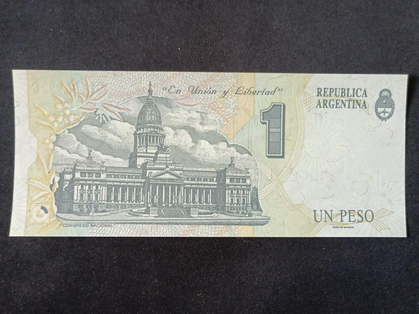 【游宝拍卖】丙午马年第18期 阿根廷-1比索【ND(1994) 全新UNC】