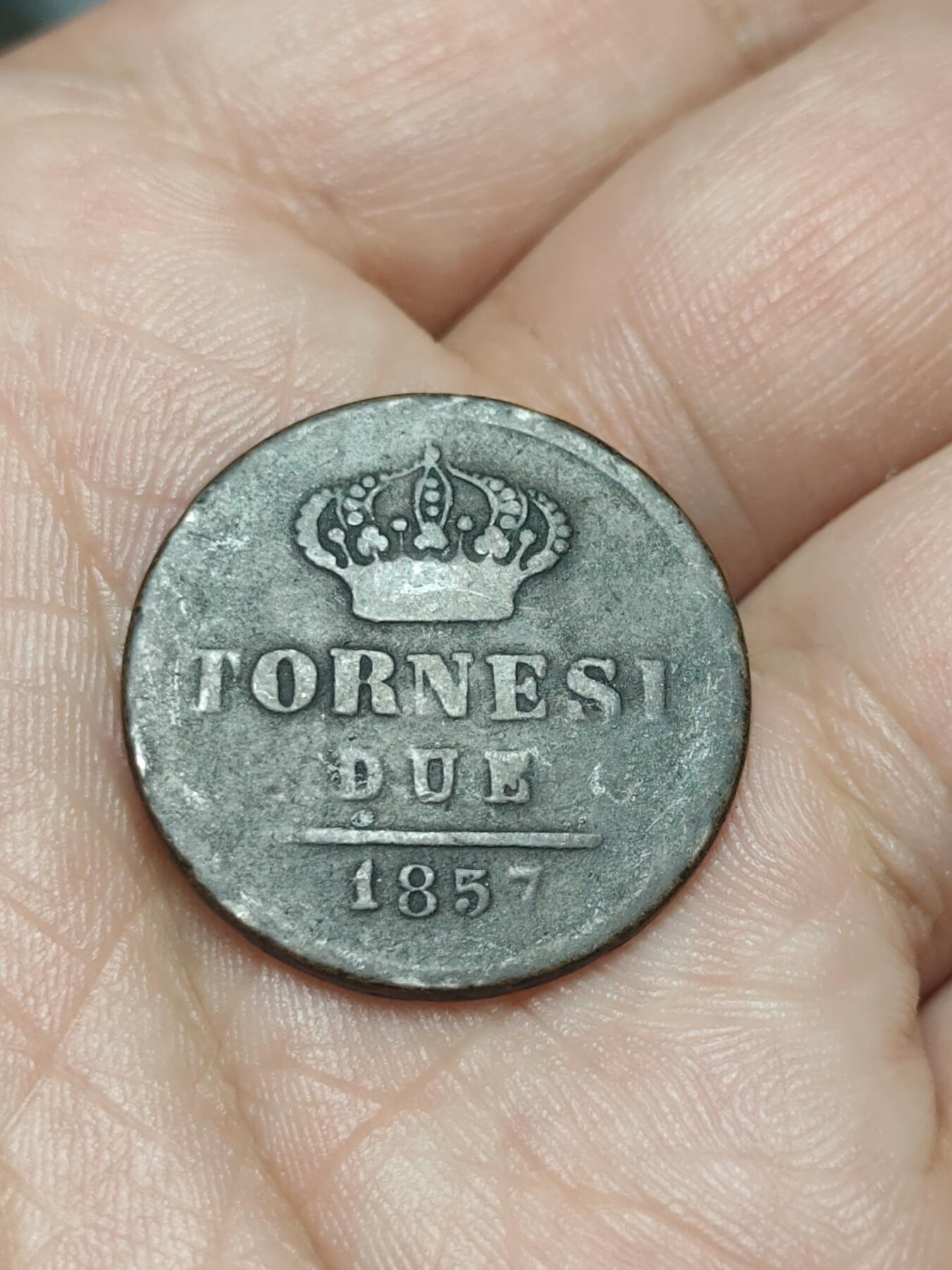 2026年第四十场(总第二百零九场）外国好品散币场(免佣金) 意大利邦国–那不勒斯两西西里王国1857年2托内斯(费迪南多二世第三版，首发年，仅发行3年)