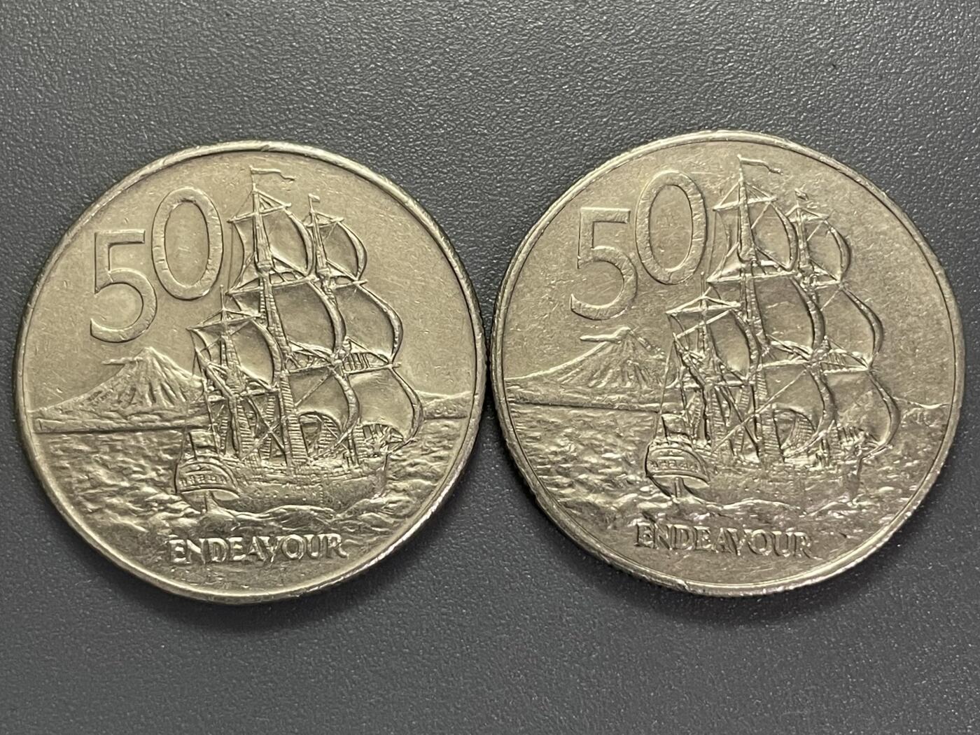 回流0405 新西兰1980年代50分两枚 奋进号帆船