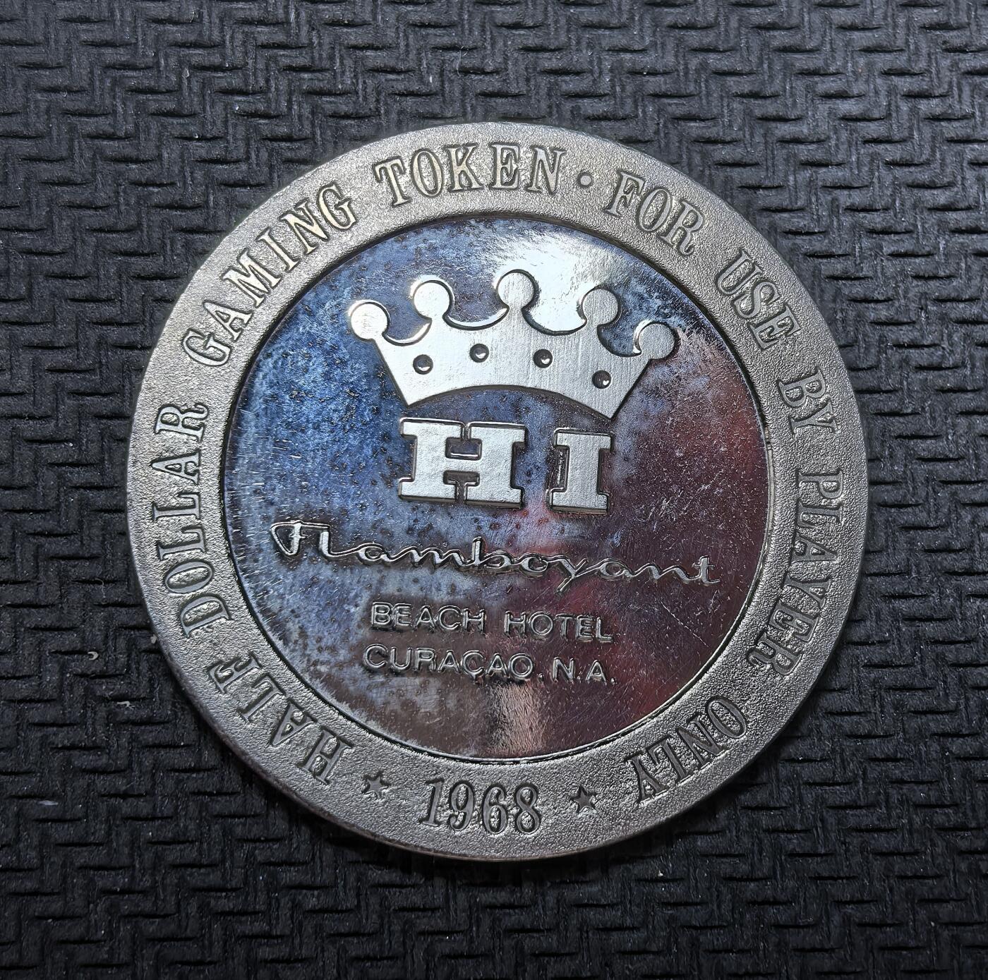 外国优质银币克朗币纪念章，每周六晚九点倒数截拍，满百包邮可寄存，持续收拍 精制荷属库拉索1968年华丽海滩酒店半美元