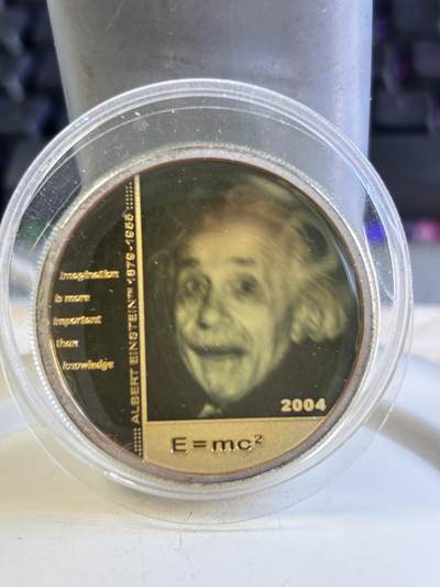 第196期拍卖 - 北马里亚纳2004年爱因斯坦诞生125周全息幻彩银币，925银，25克，发行2500枚